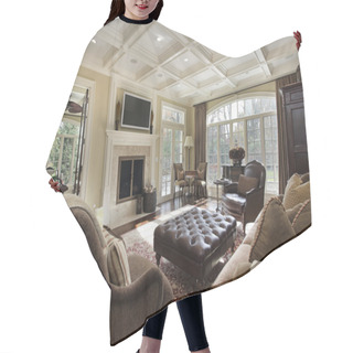 Personality  Large Family Room With Fireplace Hair Cutting Cape