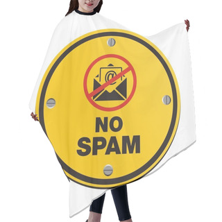 Personality  No Spam Yellow Sign - Round Sign Hair Cutting Cape