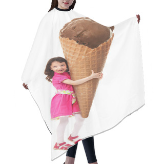 Personality  Little Girl And Greatest Ice Cream Hair Cutting Cape
