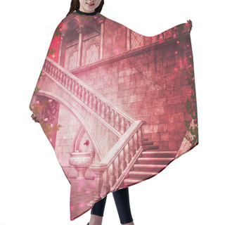 Personality  Pink Castle Interior Fantasy Backdrop Hair Cutting Cape