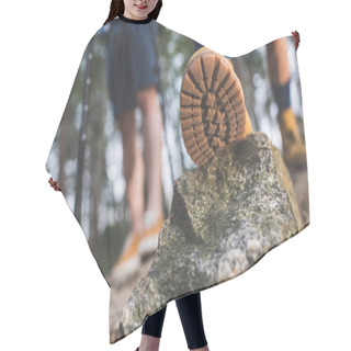 Personality  Boot Standing On Rock Hair Cutting Cape