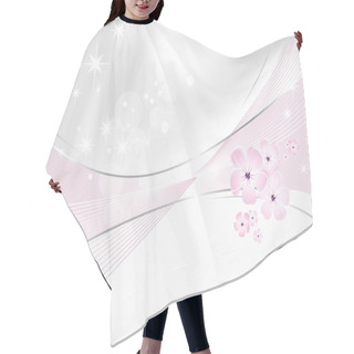 Personality  Flower Background - White And Pink Floral Design Hair Cutting Cape