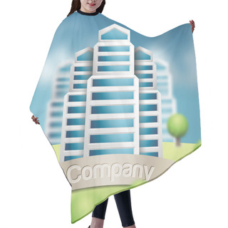 Personality  Vector Of Graphical Urban Cityscape Hair Cutting Cape