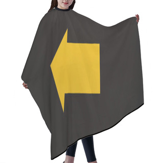 Personality  Panoramic Shot Of Yellow Directional Arrow Isolated On Black  Hair Cutting Cape