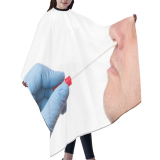 Personality  Doctor Makes A Nasal Stab Test Hair Cutting Cape