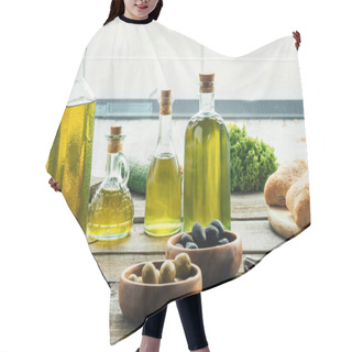 Personality  Olive Oil Bottles With Vegetables Hair Cutting Cape
