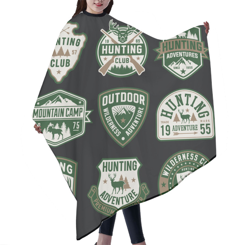 Personality  Hunting And Outdoor Themed Badges And Emblem Collection Hair Cutting Cape