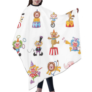Personality  Cartoon Happy Circus Show Icons Collection Hair Cutting Cape