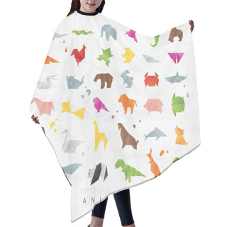 Personality  Animals Origami Set Color Hair Cutting Cape