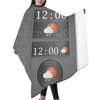 Personality  Wheather Report Icon On Monday 2014 September 1 On Grey Background Hair Cutting Cape