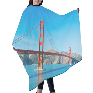 Personality  The Golden Gate Bridge In San Francisco With Beautiful Blue Ocea Hair Cutting Cape