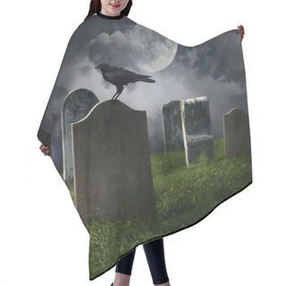 Personality  Cemetery With Old Gravestones And Moon Hair Cutting Cape