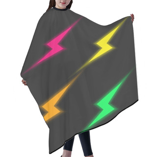 Personality  Bolt Four Color Glowing Neon Vector Icon Hair Cutting Cape