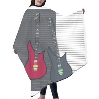 Personality  Vector Background With Electric Guitar Hair Cutting Cape