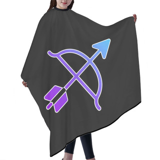 Personality  Archery Blue Gradient Vector Icon Hair Cutting Cape