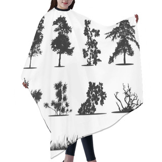 Personality  Trees, Bushes And Grass Silhouettes Hair Cutting Cape