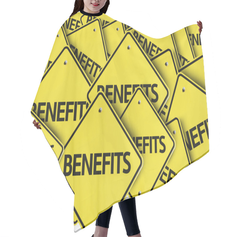 Personality  Benefits Written On Multiple Road Sign Hair Cutting Cape
