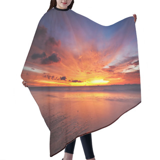 Personality  Tropical Sea Sunset Hair Cutting Cape