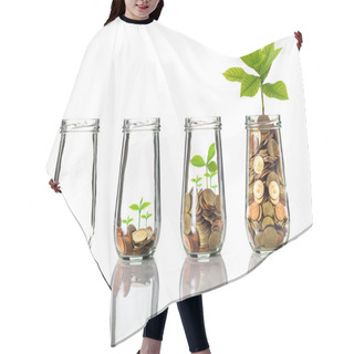 Personality  Bottle With Different Coins Hair Cutting Cape