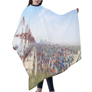 Personality  Container Terminal Panorama Hair Cutting Cape