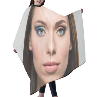 Personality  Woman With Different Makeup Hair Cutting Cape