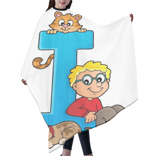 Personality  Boy And Pets With Letter I Hair Cutting Cape