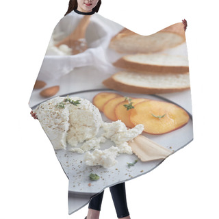Personality  Ricotta Cheese With Fruit And Bread Hair Cutting Cape
