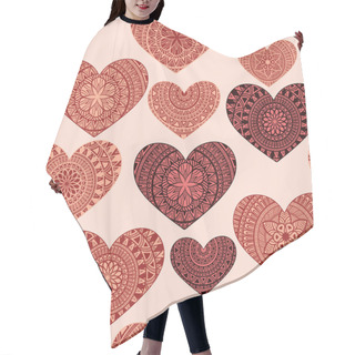 Personality  Hand Drawn Doodle Hearts Pattern Hair Cutting Cape
