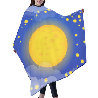 Personality  Moon With Stars Vector Illustration Hair Cutting Cape