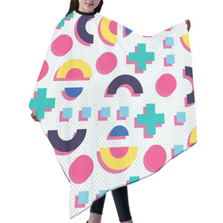 Personality  Seamless Pattern In 90 80 Style Hair Cutting Cape