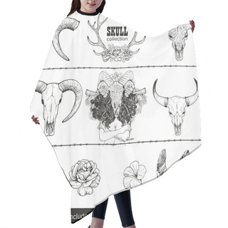 Personality  Cow Skull Collection Hair Cutting Cape