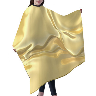 Personality  Background Made Of Golden Metallic Cloth. Hair Cutting Cape