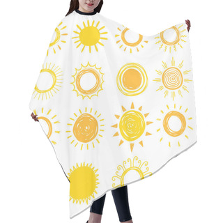 Personality  Set Of Yellow Funny Suns Hair Cutting Cape