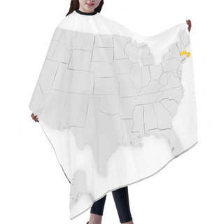 Personality  3d Render Of The United States Highlighting Massachusetts Hair Cutting Cape