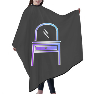 Personality  Bed Room Mirror On A Drawer Furniture Blue Gradient Vector Icon Hair Cutting Cape