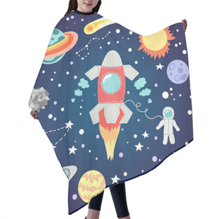 Personality  Seamless Outer Space Pattern. Hair Cutting Cape
