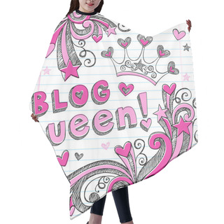 Personality  Blog Queen Sketchy Doodle Vector Illustration Design Elements Hair Cutting Cape