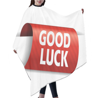 Personality  Red Vector Banner Good Luck Hair Cutting Cape