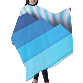 Personality  Paper In Blue Tones On Striped Background Hair Cutting Cape