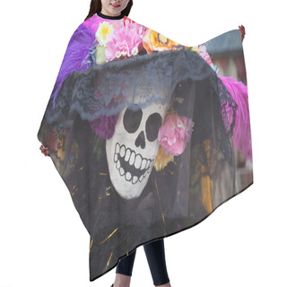 Personality  Skeleton Of Catrina (La Calavera Catrina) Is Obligatory Attribute Of The Day Of The Red Hair Cutting Cape