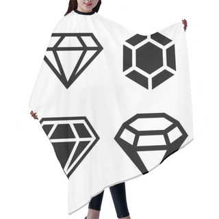 Personality  Diamond Vector Icons Set Hair Cutting Cape