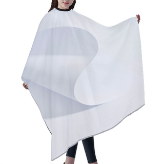 Personality  Close Up View Of Curved Paper Sheet On White Background Hair Cutting Cape
