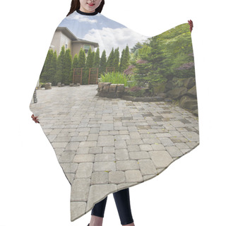 Personality  Backyard Brick Paver Patio With Pond Hair Cutting Cape