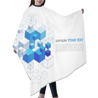 Personality  Abstract Blue Cubes Background. Hair Cutting Cape