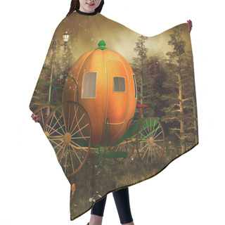Personality  Pumpkin Carriage In A Forest Hair Cutting Cape