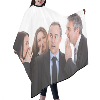 Personality  Group Of Businesspeople Gossiping Hair Cutting Cape