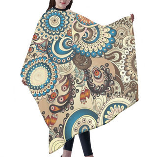 Personality  Seamless Floral Pattern With Doodles And Cucumbers Hair Cutting Cape