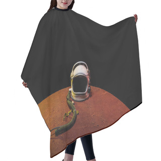 Personality  Helmet From Spacesuit Lying On Mars Planet In Black Universe Hair Cutting Cape