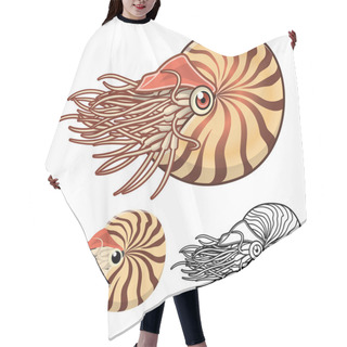Personality  High Quality Nautilus Cartoon Character Include Flat Design And Line Art Version Hair Cutting Cape