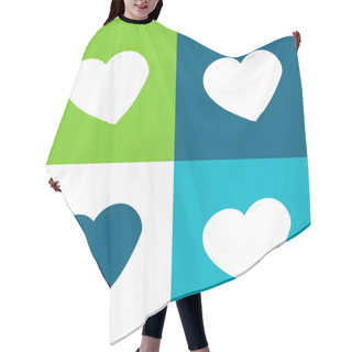 Personality  Basic Heart Flat Four Color Minimal Icon Set Hair Cutting Cape